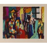 Louis Favre,  French 1892-1956, Les Joueurs;  lithograph in colours on wove, signed and numbere...
