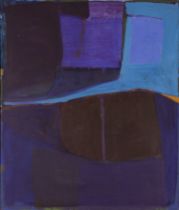 British school,  mid 20th century -  Abstract composition;  oil on canvas, signed 'MR HELPS' to...