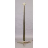 An Italian floor lamp, second half 20th century, with tapered and green stained wooden stand on b...