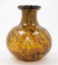 A large Muranese glass vase, mid-20th century, of squat bulbous form, cylindrical neck and flarin...