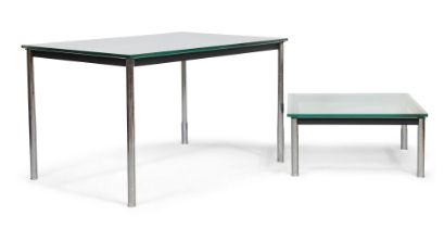 Le Corbusier, Pierre Jeanneret, Charlotte Perriand for Cassina, Model 'LC10-P' dining table toget...