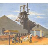 Phoebus Kaplan,  South African mid 20th century -  South African mining scene;  oil on canvas b...