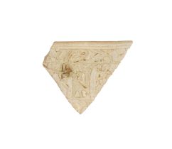 An Egyptian white glazed faience fragment from a chalice, 3rd Intermediate Period, 1075-716 B.C. ...