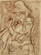 Property from a Private Collection London Krishen Khanna (b.1925), Untitled, man with trumpet, p...