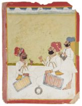 A Portrait of two Noblemen, India, Marwar, probably Jodhpur, first half 19th century, Opaque pigm...