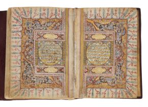 An Ottoman Qur'an, signed Sayyid Mustafa Ahmet Zade, student of Sayyid Lutfi, dated 22 Sha‘ban 12...