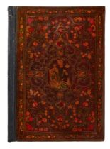 Property from a Private London Collection A large lacquered papier mache binding, Qajar Iran, 19...
