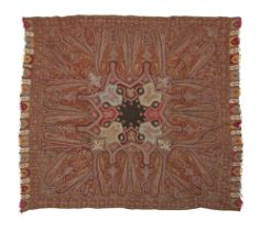 A rectangular patchwork rumal shawl, Kashmir, 19th century, woven in coloured wools with elonga...