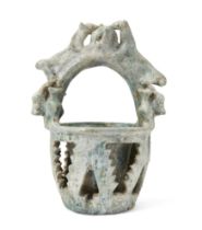 To Be Sold With No Reserve A turquoise glazed basket-shaped ceramic vessel, Central Asia or Iran...
