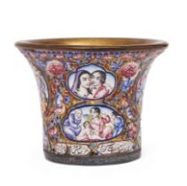 Property from a Private London Collection To Be Sold with No Reserve A Qajar polychrome enamell...