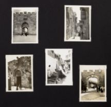 An album of black and white silver prints of Jerusalem and Tel Aviv, circa 1920-30 and later, inc...
