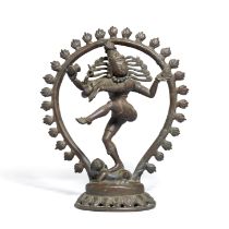 A bronze figure of Shiva Nataraja, South India, learly 20th century, dancing on the prostrate dwa...