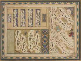 To Be Sold With No Reserve A late Safavid calligraphic composition, Iran, late 17th century, ink...