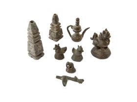 To Be Sold with No Reserve A group of lead weights and a finial, India and Burma, 19th century, ...