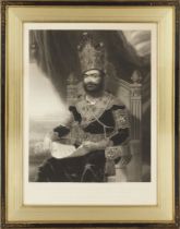 His Majesty Mahommed Shah of Persia, Proof state of a mezzotint by J. E. Coombs, after a painting...