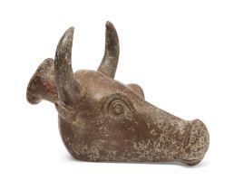 Property from a UK Collection To Be Sold With No Reserve A brown burnished pottery rhyton in th...