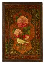 Property from a Private London Collection A Qajar lacquered papier mache mirror case, Persia, da...