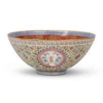 A fine Chinese famille rose semi-eggshell 'phoenix' bowl Republic period Raised on a short foot...
