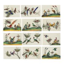 Chinese Guangdong (Canton) school, Qing dynasty, mid-19th century 'Birds and flowers' Gouache o...