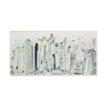 Wu Guanzhong (1919-2010) 'Scenery of Hong Kong' silkscreen, mounted, edition 5/60 inscribed an...