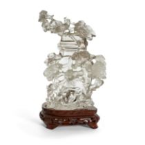 A fine Chinese reticulated 'pine' rock crystal vase Qing dynasty, 19th century Finely and deepl...