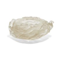 A Chinese rock crystal carved 'finger-citron' brush washer 20th century Carved in the form of a...