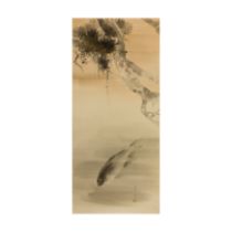 Watanabe Seitei (1851–1918) Ink and colour on silk mounted as hanging scroll, depicting large ca...