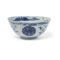 A Chinese blue and white 'floral' bowl Ming dynasty, Wanli period, apocryphal Chenghua mark Pai...