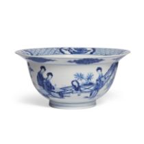 A Chinese blue and white 'klapmuts' bowl Qing dynasty, Kangxi period, apocryphal Chenghua mark ...