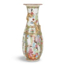 A Chinese Canton famille rose baluster vase Qing dynasty, 19th century Painted with alternating...