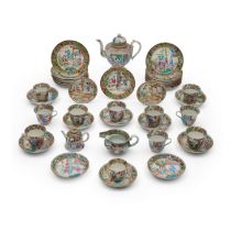 A Chinese 'Canton' famille rose associated part tea set Qing dynasty, second half of 19th centur...