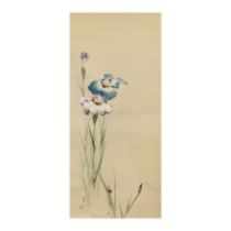 Watanabe Seitei (1851–1918) Comprising two hanging scrolls, ink and colour on silk mounted as ha...