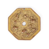 A Japanese 'Sawasa-ware' Shakudo and gilt-copper octagonal 'shou' pendant Edo period, early 18th...
