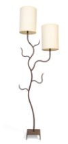 Manner of Jean Royere  Floor standing lamp, second half 20th century  Patinated steel  163cm hig...