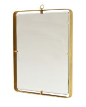 Fontana Arte  Wall mirror, circa 1960  Brass, mirrored glass  39.7cm x 32.3cm