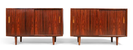 Poul Hundevad for AS Hundevad & Co.  Pair of rosewood cabinets, circa 1960  Rosewood, maple  Sta...