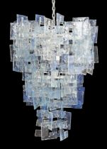 Carlo Nason (b.1935) for Mazzega  Large 'Charlie' chandelier, circa 1970  Opalescent and clear m...