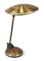 Italian  Desk lamp, circa 1960  Brass, plastic  55cm high  It is the buyer's responsibility to ...