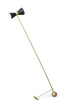 Italian  Adjustable floor lamp, late 20th century  Brass, lacquered metal  179cm high (height ad...