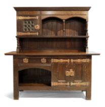 Liberty & Co (attributed)  'Lochleven' sideboard, circa 1890  Oak  Unsigned  187cm high, 183cm w...