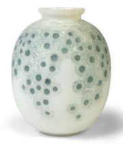 Rene Lalique (1860-1945)  Marguerites vase with blue staining, no.922, designed 1923  Frosted gl...