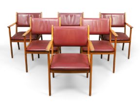 Ole Wanscher (1903-1985) for Poul Jeppesen  Set of six model 'PJ 412' armchairs, circa 1960  Eac...