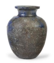 Martin Brothers  Vase with incised flower decoration, 1898  Glazed stoneware  Underside inscribe...