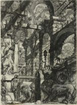 Giovanni Battista Piranesi,  Italian 1720-1778-  The Lion Bas-Reliefs;  etching, signed 'Pirane...