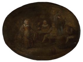 Manner of David Teniers the Younger,  late 18th / early 19th century-  The interior of a tavern ...