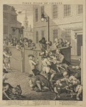 William Hogarth, FRSA,  British 1697-1764-  The Four Stages of Cruelty;  etchings, published 1 ...