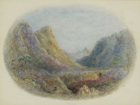 Albert Dürer Lucas,  British 1828-1918-  Glencoe;  pencil and watercolour heightened with white...