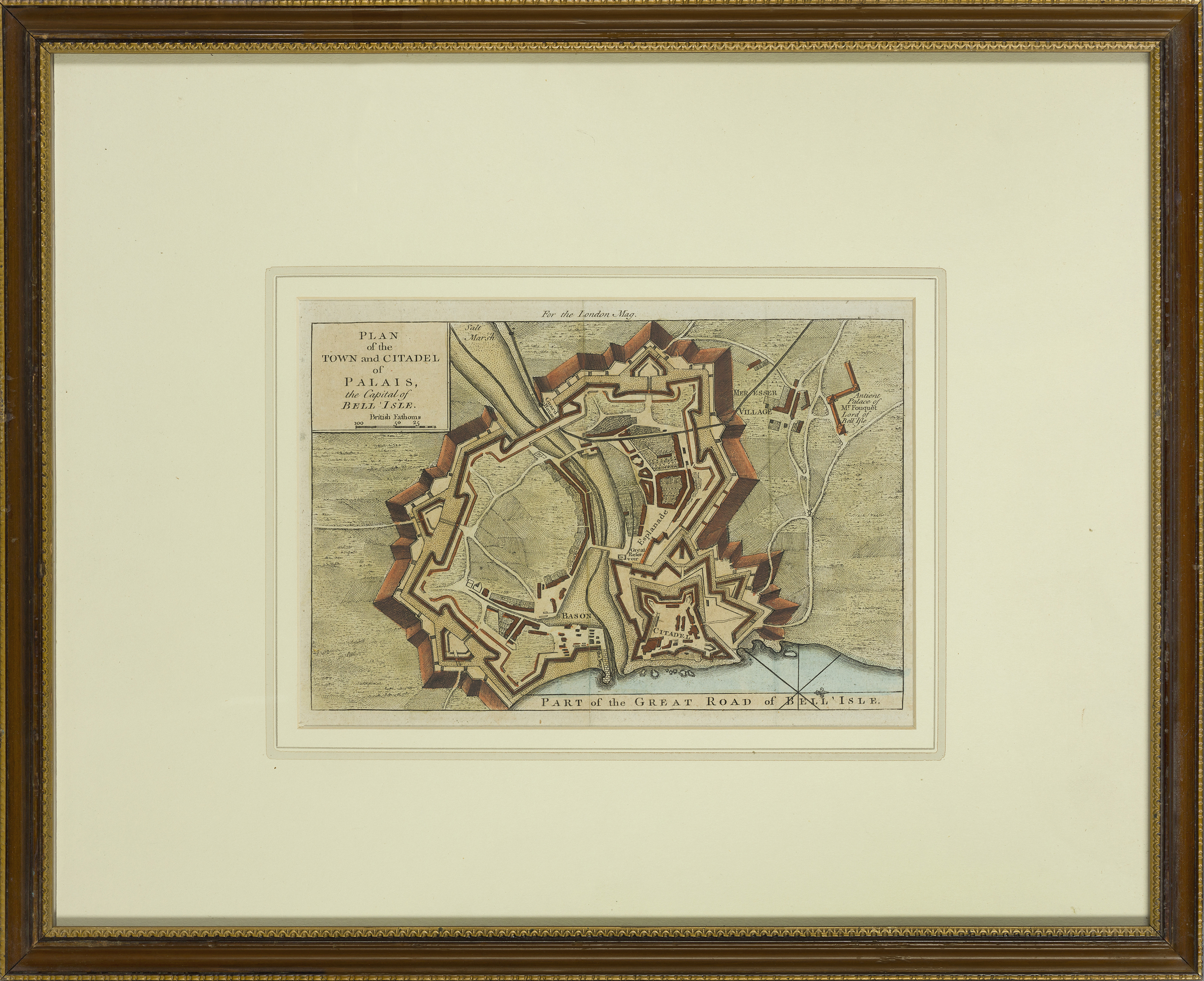 Thomas Jefferys,  British c.1710/19-1771-  Plan of the Town and Citadel of Palais, the Capital o... - Image 2 of 2