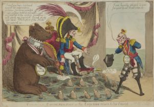 British School,  early 19th century-  A pair of satirical prints: Corsican Condescension or: the...