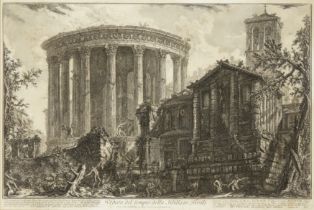 Giovanni Battista Piranesi,  Italian 1720-1778-  Veduta del tempio della Sibilla in Tivoli;  et...